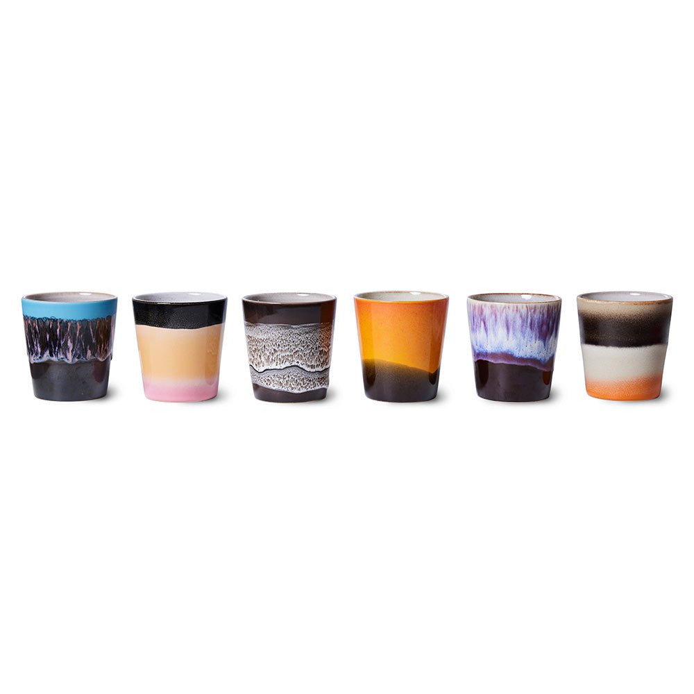 Tazas de café de cerámica de los 70 Stellar (set de 6)