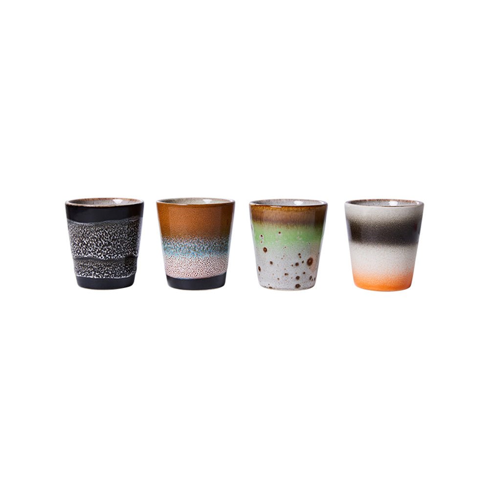 Tazas Ristretto Cerámica Años 70 Good Vibes (Set de 4)