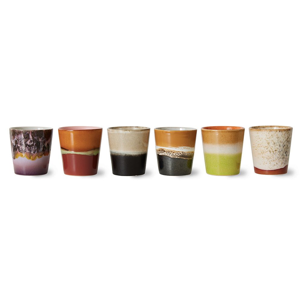 Tazas de café de cerámica de los 70 Tierra (juego de 6)