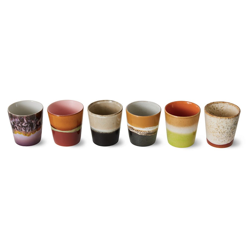 Tazas de café de cerámica de los 70 Tierra (juego de 6)