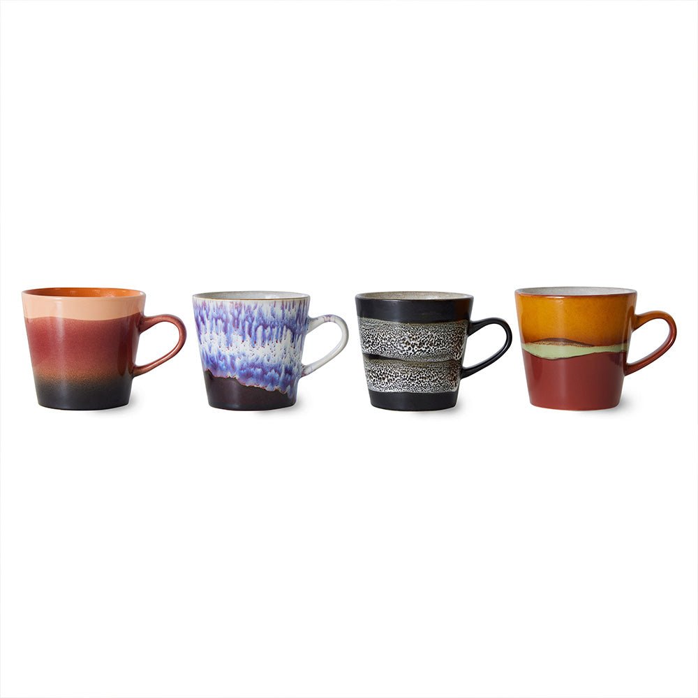 Tazas Americano de cerámica de los 70 Friction (juego de 4)