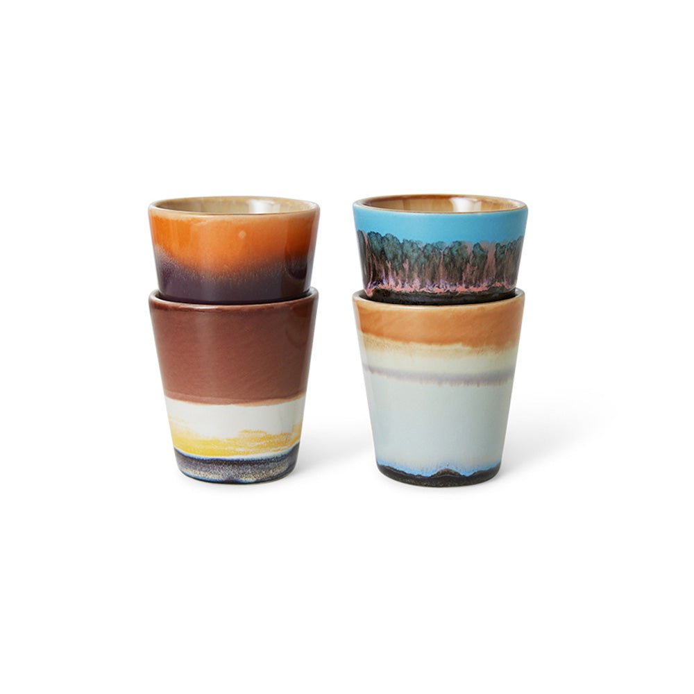 Tazas de ristretto de cerámica de los 70 Solar (juego de 4)