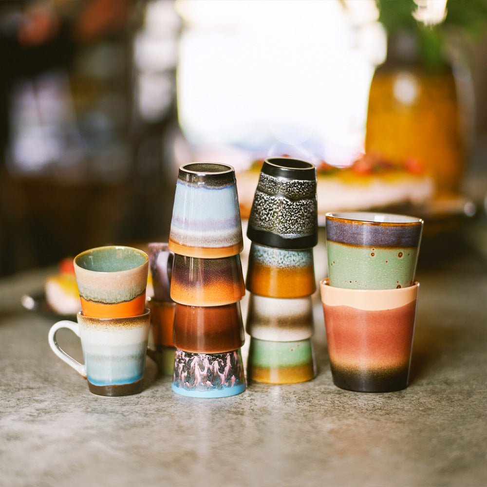 Tazas de ristretto de cerámica de los 70 Solar (juego de 4)