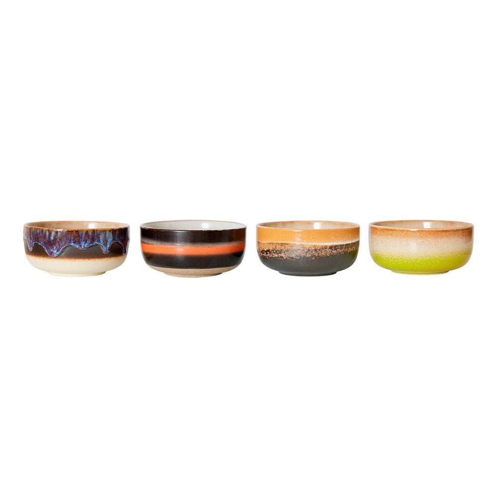 Cuencos de postre de cerámica de los 70 para hummus (juego de 4)