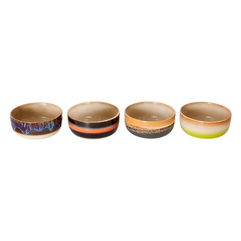 Cuencos de postre de cerámica de los 70 para hummus (juego de 4)
