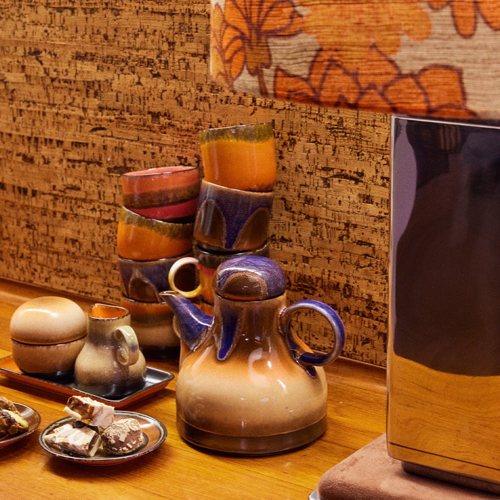 Juego de 4 tazas de café de cerámica estilo años 70 Java