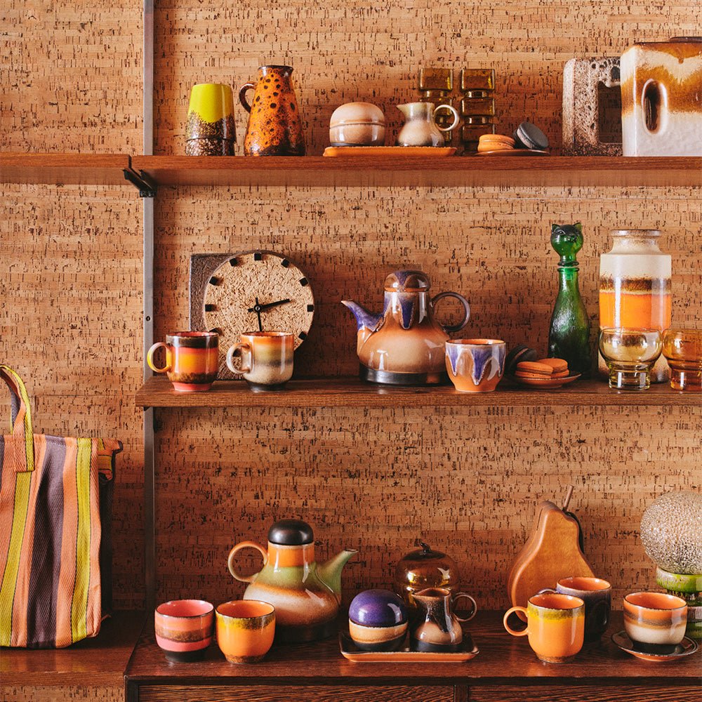 Juego de 4 tazas de café de cerámica estilo años 70 Java
