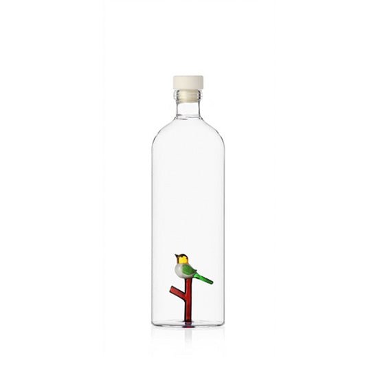 Botella con animal de granja (pájaro)