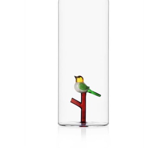 Botella con animal de granja (pájaro)