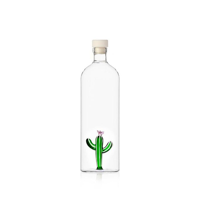 Botella con Plantas de Cactus Verdes del Desierto