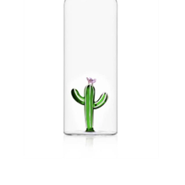 Botella con Plantas de Cactus Verdes del Desierto