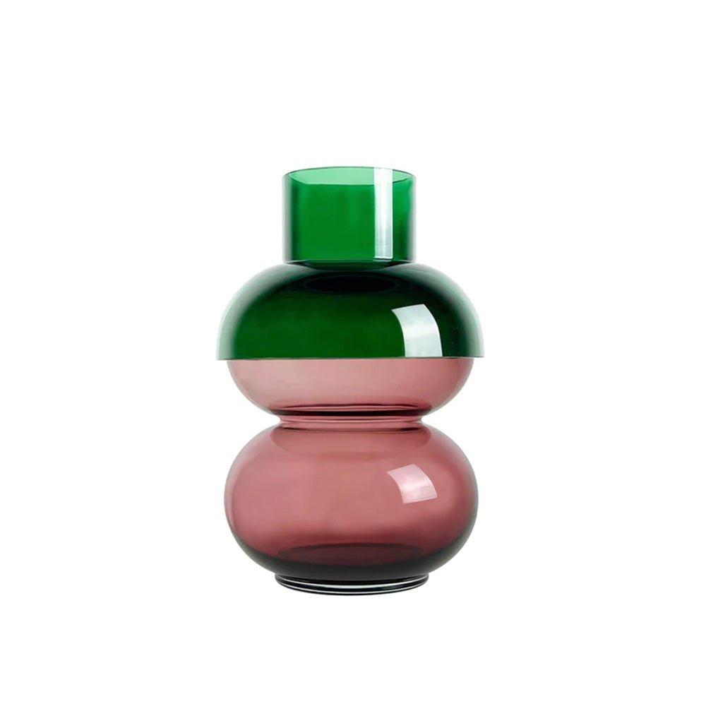 Florero Burbuja Mediano Rosa Verde