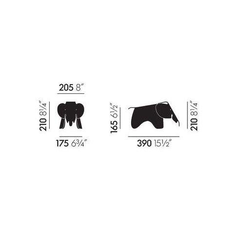 Eames Elephant Plástico Pequeño Rosa Pálido