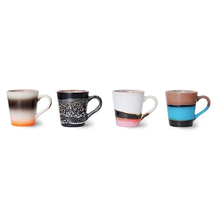 Tazas de espresso de cerámica de los 70 (juego de 4)