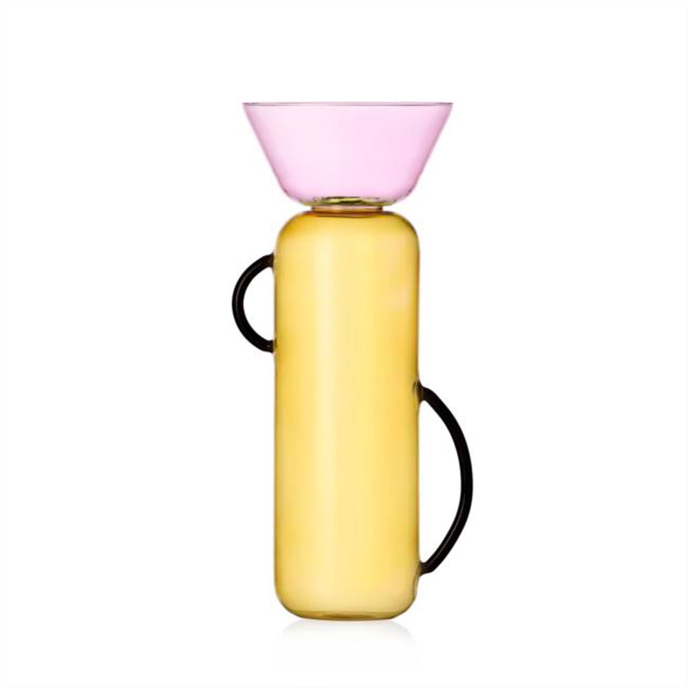 Jarrón grande amarillo rosa