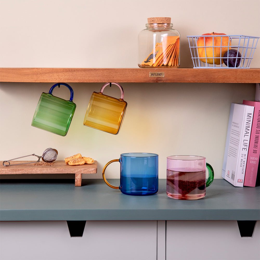Tazas de vidrio Fred Rose Yellow (juego de 2)