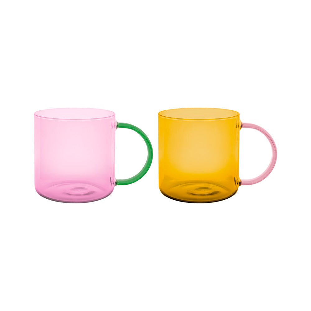 Tazas de vidrio Fred Rose Yellow (juego de 2)