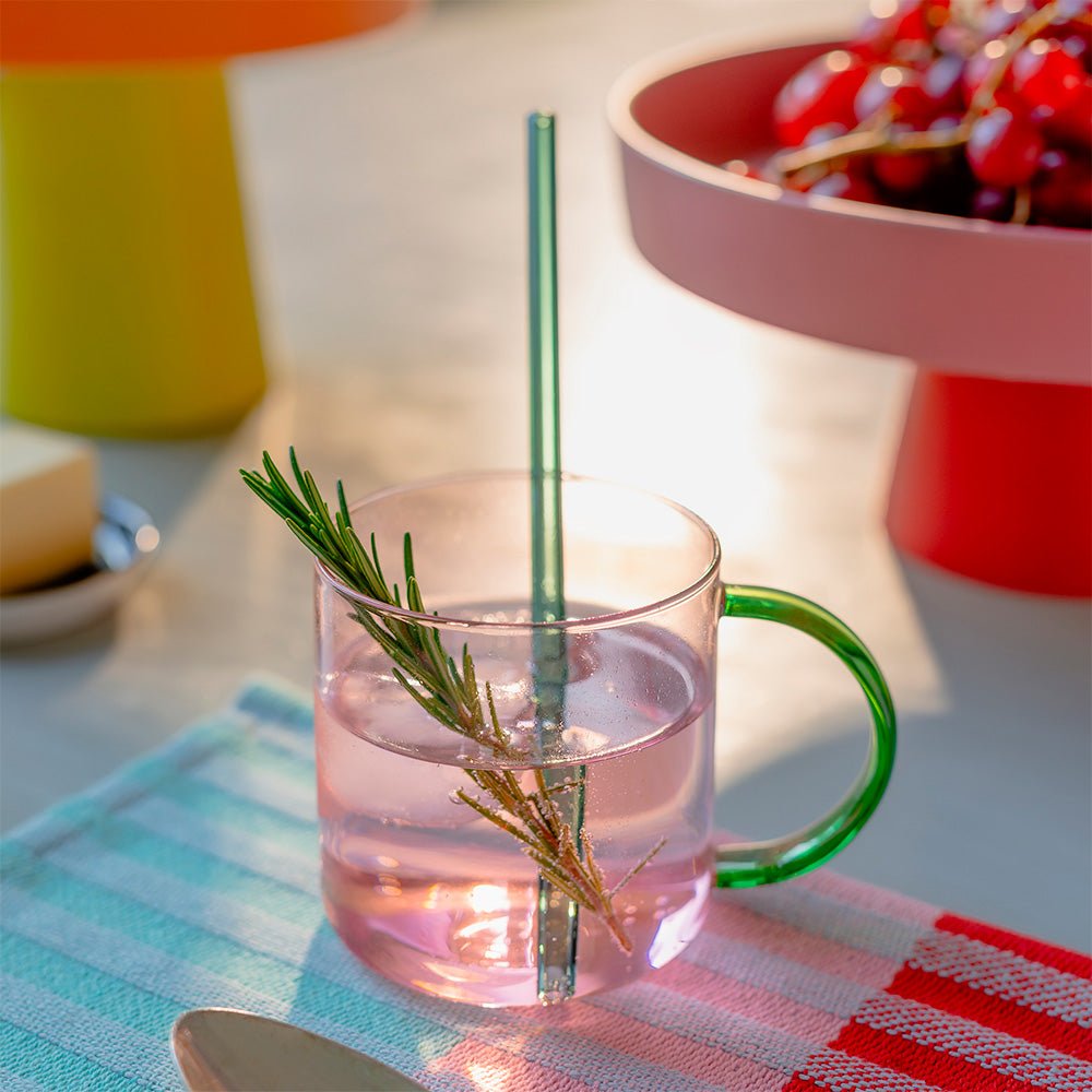 Tazas de vidrio Fred Rose Yellow (juego de 2)
