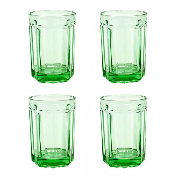 Vidrio Verde L Pez y Pez (juego de 4)
