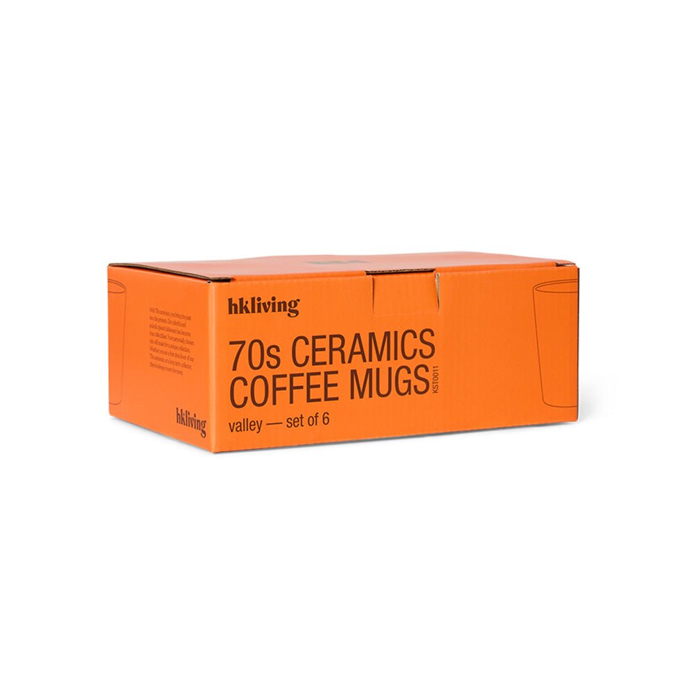 Juego de 6 tazas de café de cerámica de los 70 Valley