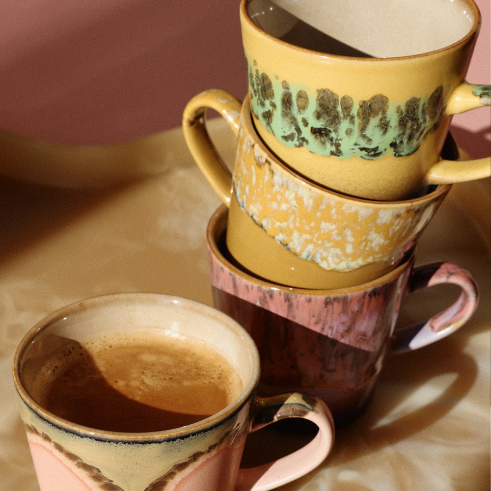 Cerámica de los 70: Tazas Americano - Radiant (juego de 4)