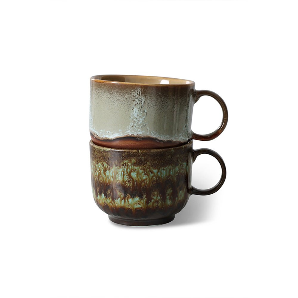 Cerámica de los 70: Tazas de Té - Odisea (set de 2)