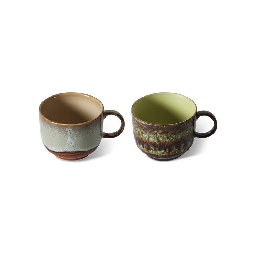 Cerámica de los 70: Tazas de Té - Odisea (set de 2)